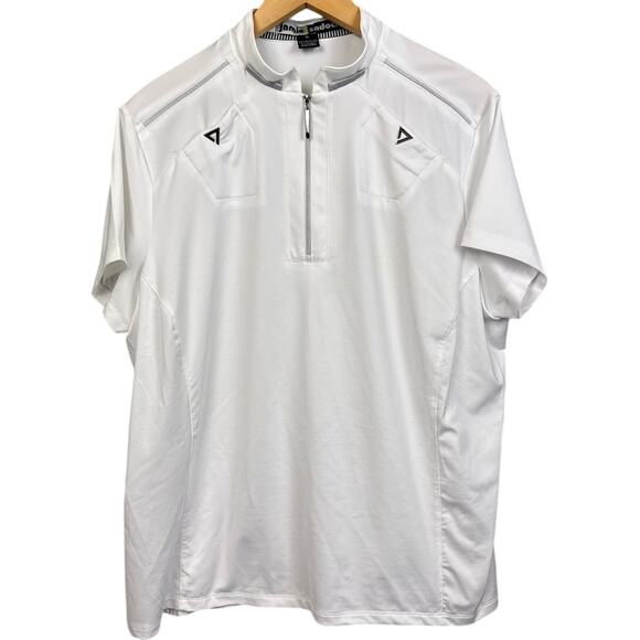 Jamie Sadock Women's Golf Shirt White Silver Hardware Loose Fit Size XL Athlete - Picture 1 of 9